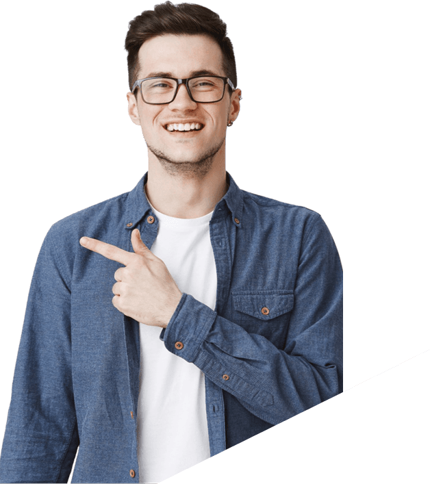 Professional man pointing